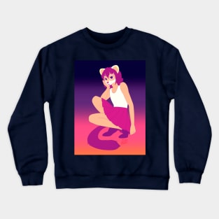 Anthro Sunset Ferret Girl Crewneck Sweatshirt